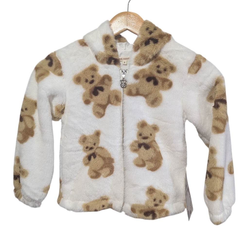 Free Haven Teddy Bear Print Jacket Size 5
